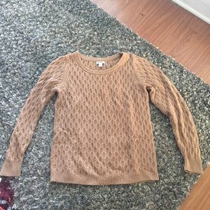 ❌SOLD❌ Tan Honeycomb Knit Sweater Size M